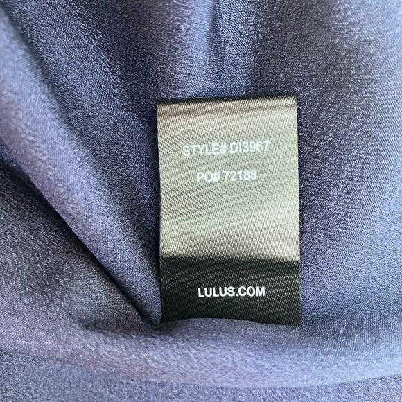 Lulu’s Mini Dress Size M Navy Blue Square Neck Polka Dots Y2K Puff Sleeve Casual - Picture 10 of 10